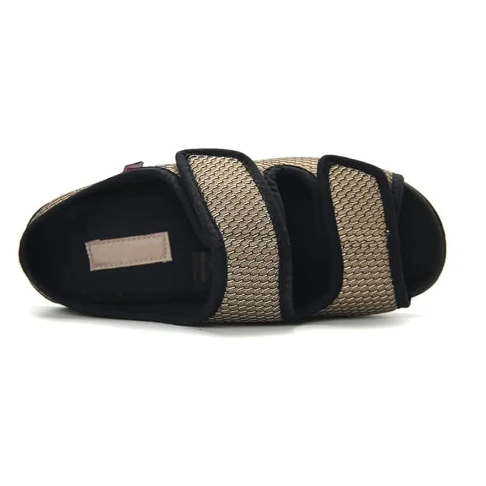 Genérico Zapatillas para diabéticos extra anchas, sandalias con velcro, ajuste ancho, plantilla extraíble, para pies hinchados, zapatillas de casa