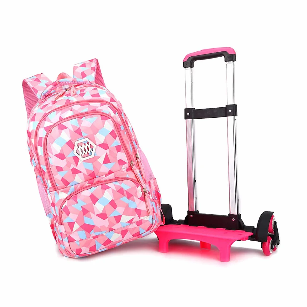 Mochilas Escolares con Ruedas para Ninos Bolsa Trolley Impermeable Mochilas Infantiles Escuela Primaria 6 Ruedas