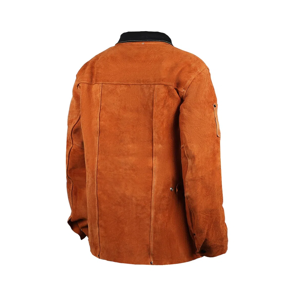 QeeLink Chaqueta de Trabajo de Soldadura de Cuero, Chaqueta para Soldador Ignifuga Robusto, Ropa Cuero Soldadura Cazadora Soldador para Hombre Mujere