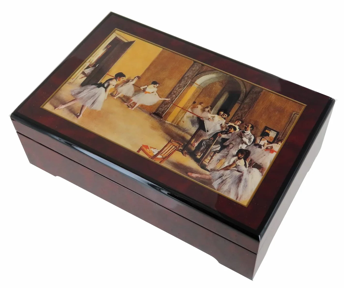 Caja de música para joyas / joyero musical de madera con una reproducción de un cuadro de Edgar Degas, bailarina giratoria y mecanismo musical de 18 notas - La bella durmiente (P. I. Chaikovski)