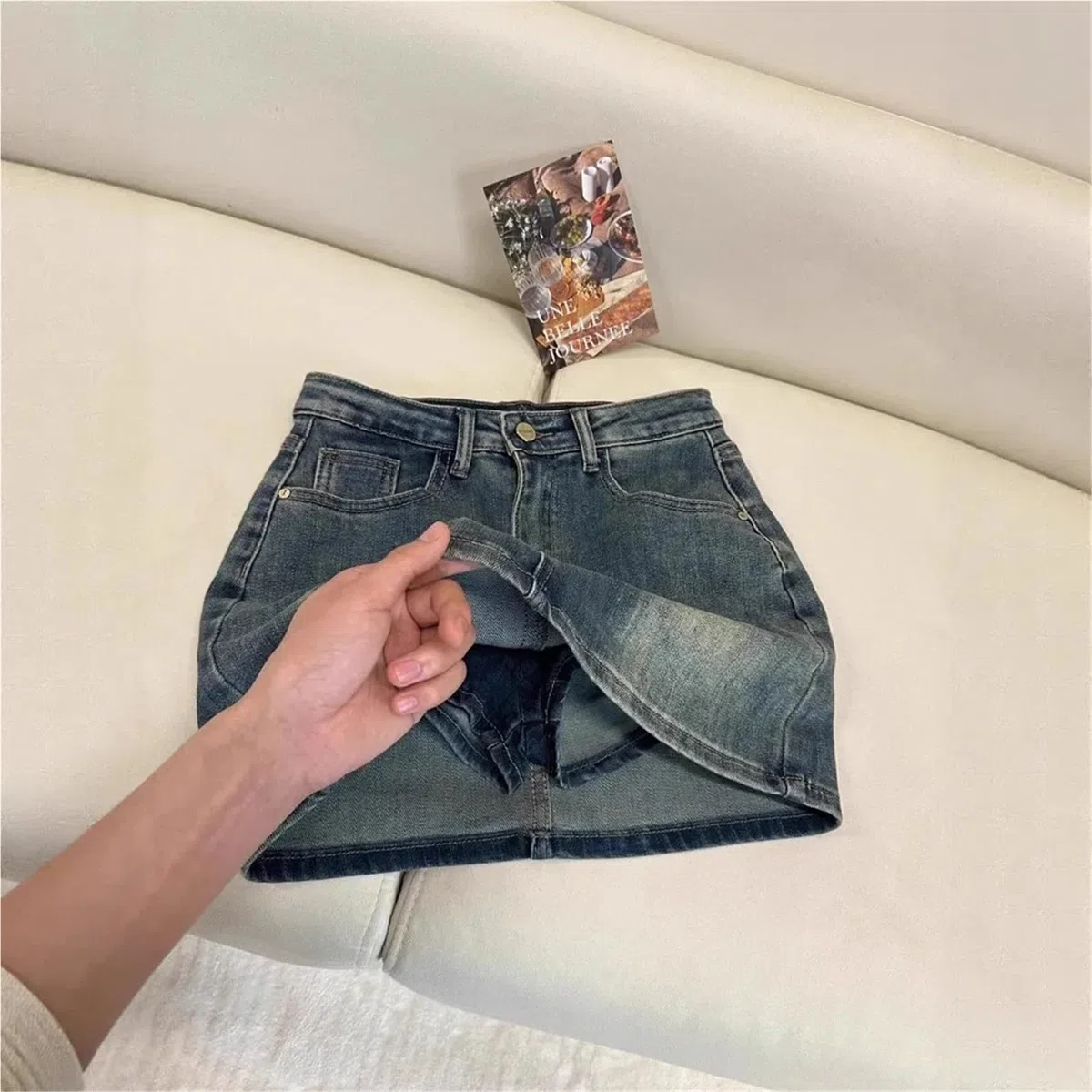 Minifalda Vaquera Retro, Falda Corta de Cintura Alta for Chica Caliente Verano para Mujer
