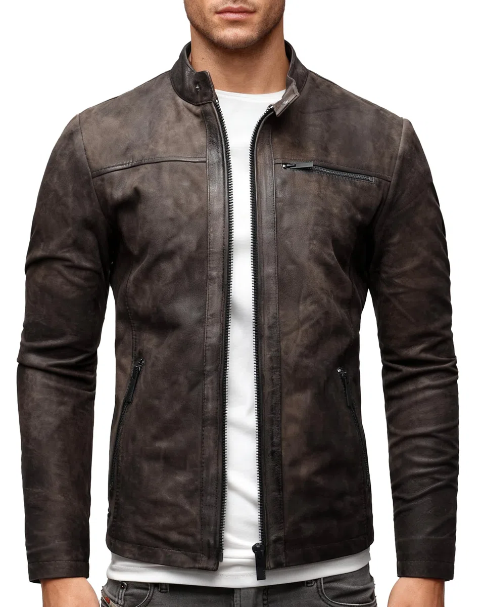 Crone - Chaqueta de cuero Epic Cleane Basic para hombre, en diferentes variantes y colores
