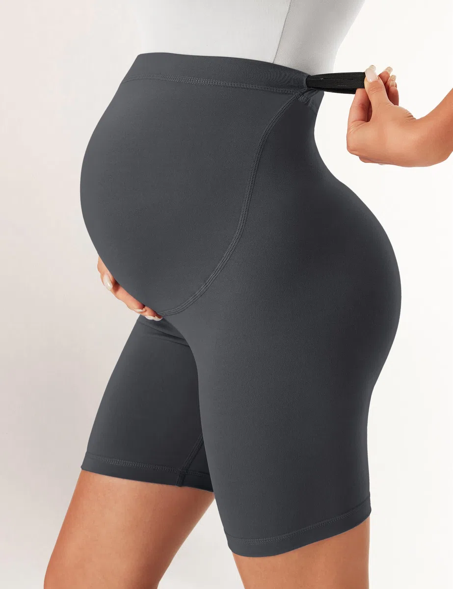 BONVIGOR Buttercloud - Pantalones cortos de maternidad sobre el vientre, pantalones cortos de 5 pulgadas para embarazo, pantalones de yoga