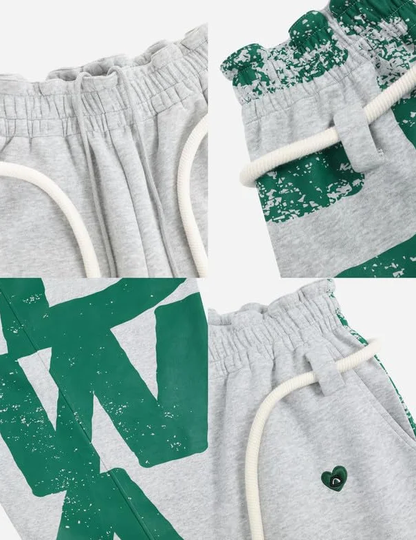 Aelfric Eden Pantalones de chándal holgados para mujer, pantalones de chándal de algodón con cordón, pierna ancha, elásticos, con bolsillos