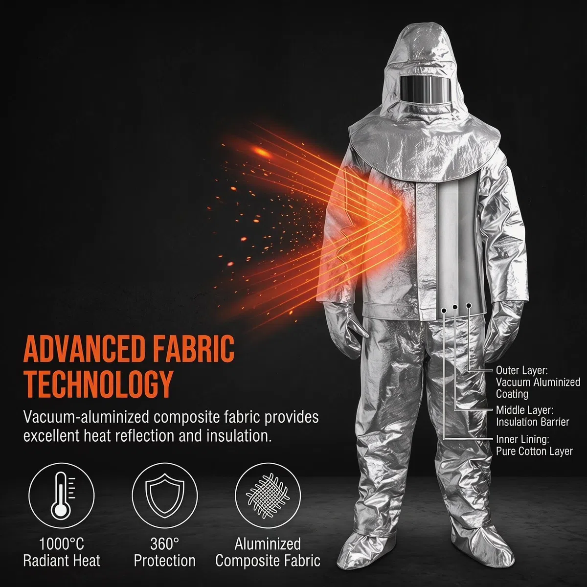 Traje Aislamiento Resistente Al Calor Ropa Aislamiento Térmico Radiación Anti Térmica Para Mujeres Hombres Traje Resistente Fuego