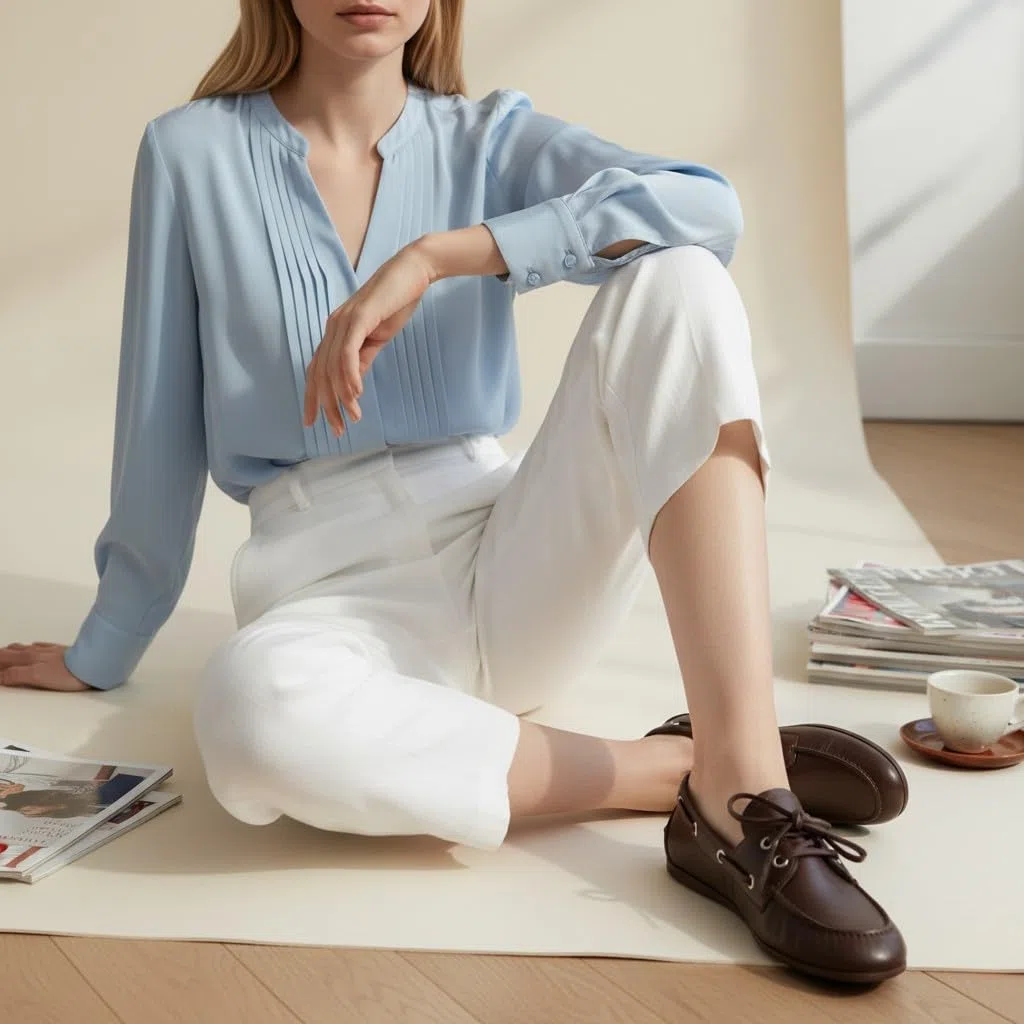 CUSHIONAIRE Anchor - Zapatos náuticos ligeros para mujer, mocasines sin cordones con diseño náutico, anchos disponibles