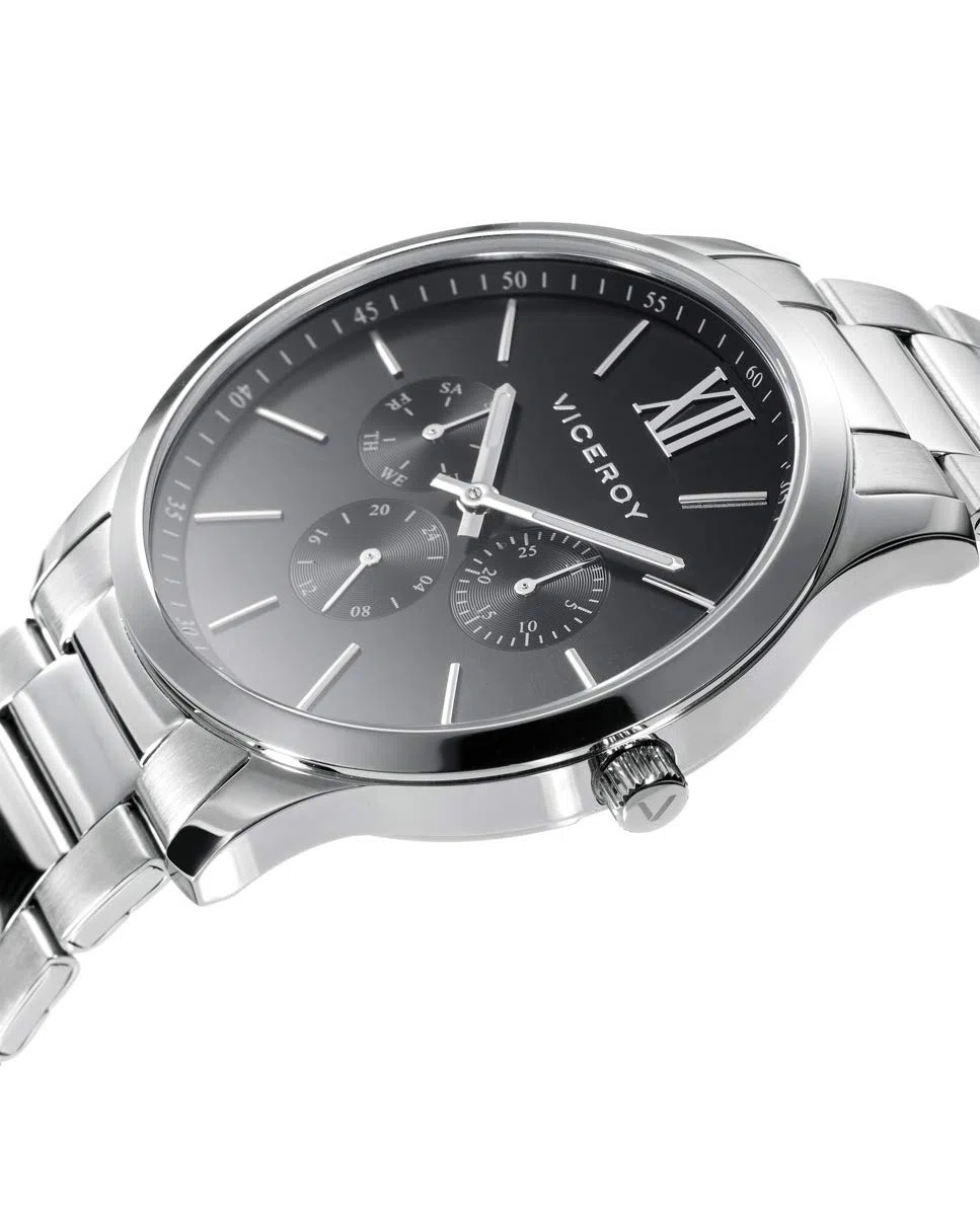 Viceroy Reloj Analógico Hombre de Acero Inoxidable - 43 mm - Movimiento de Cuarzo - Acabado Dorado - 401187