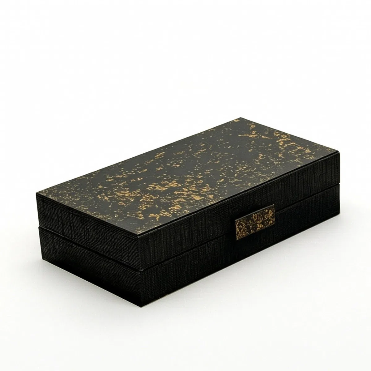 Caja Madera con Tapa Compacto Organizador Mesa Multiusos Joyero para Escritorio, Serie Dorada - Madera Tibetana · Caja De Almacenamiento Octogonal Alta