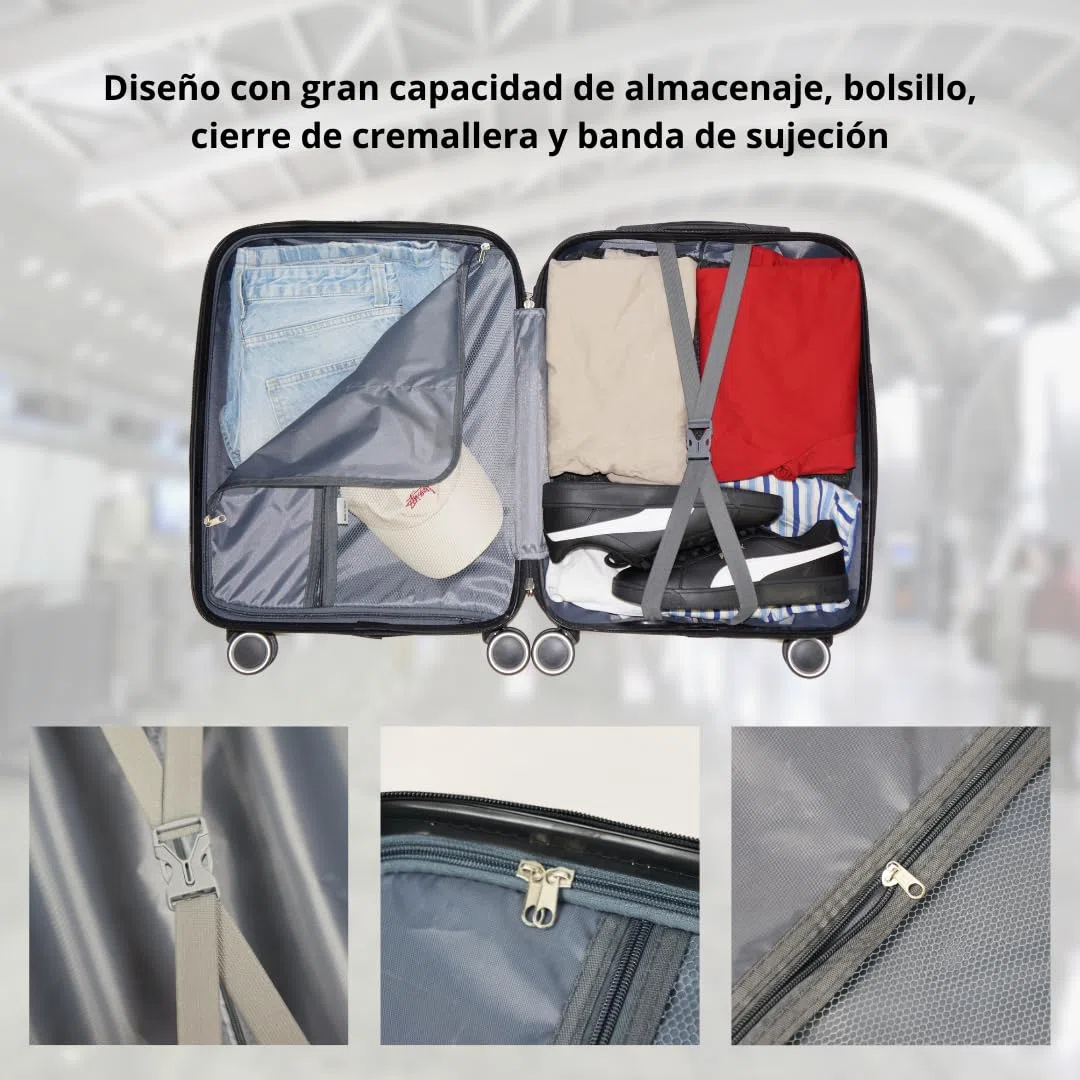Genérico WSPack Juego de Maletas 3 Piezas | Maleta de Mano 55cm | Maleta Mediana 66cm | Maleta Grande 76 cm (Red)