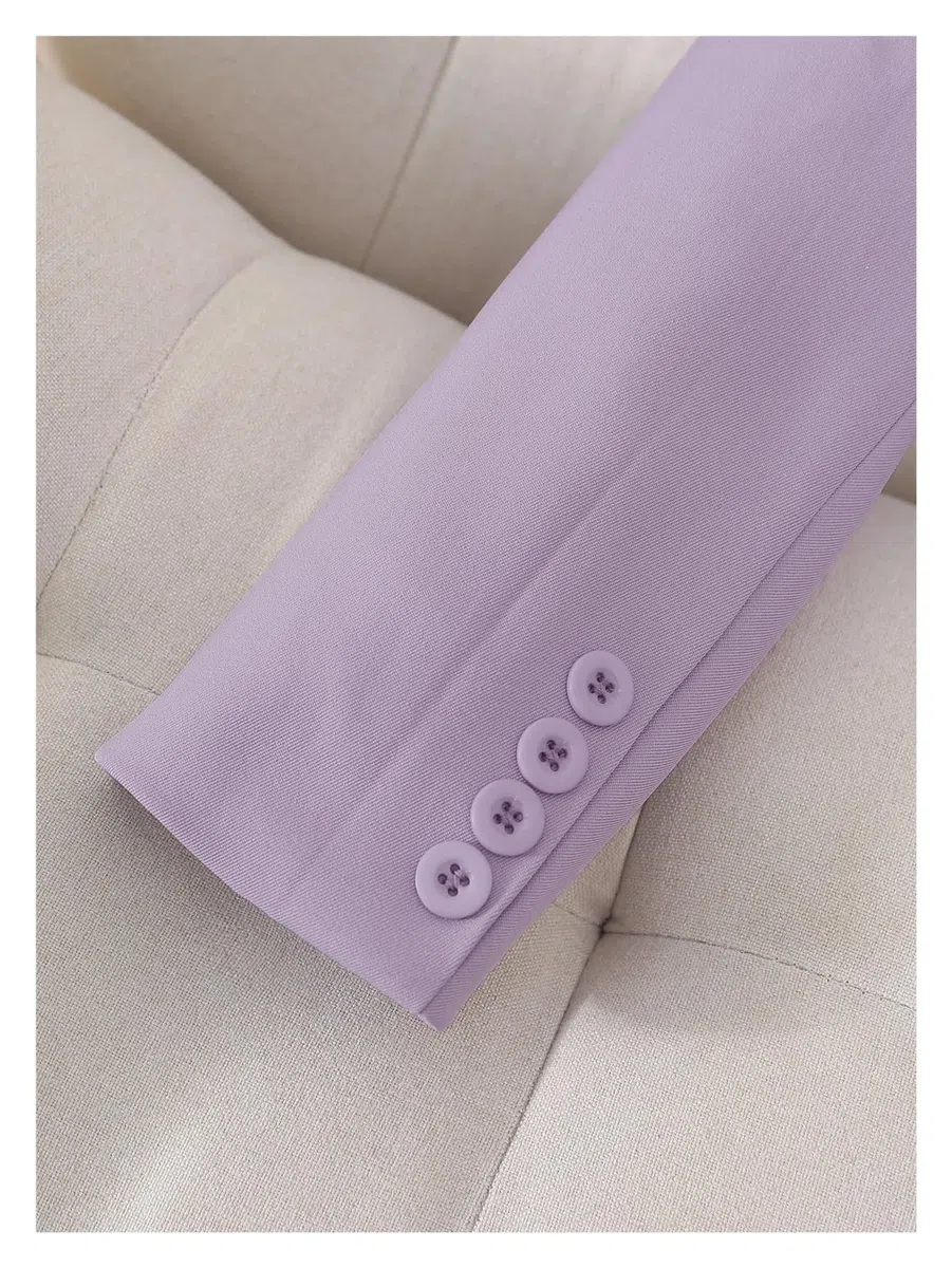 Traje de Oficina Elegante Dos Piezas, con Chaqueta, cinturón y pantalón Largo, Color Liso para Negocios, Trabajo, Oficina, Formal