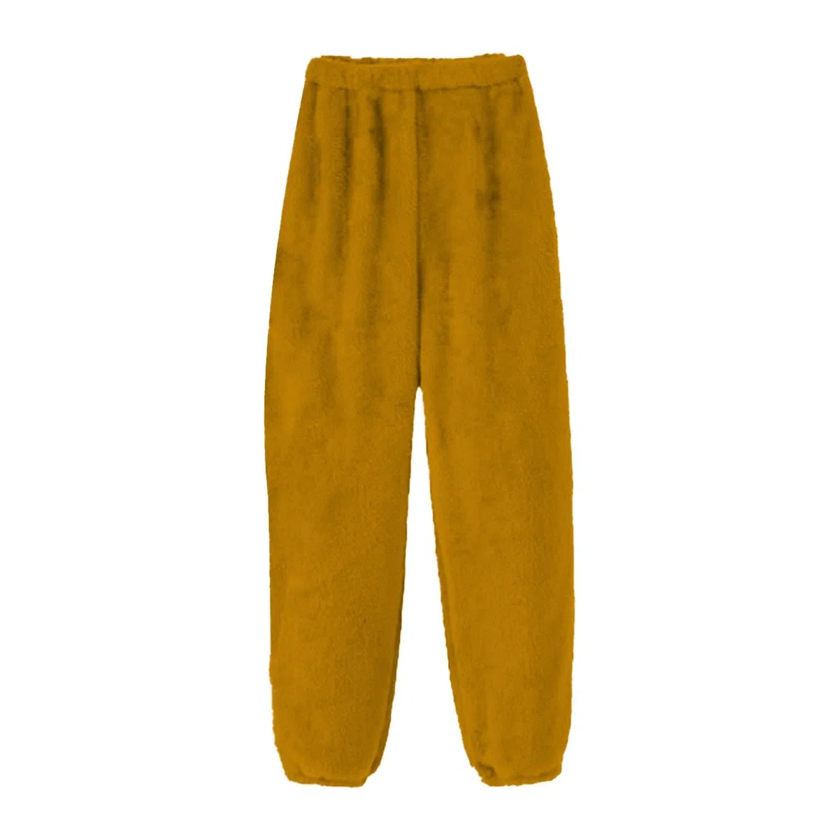 Generisch Pijama largo y esponjoso para mujer, 2 piezas, pijama monocolor, cuello redondo, cintura elástica, ropa de casa, ajuste holgado, ropa de estar cómoda con bolsillo