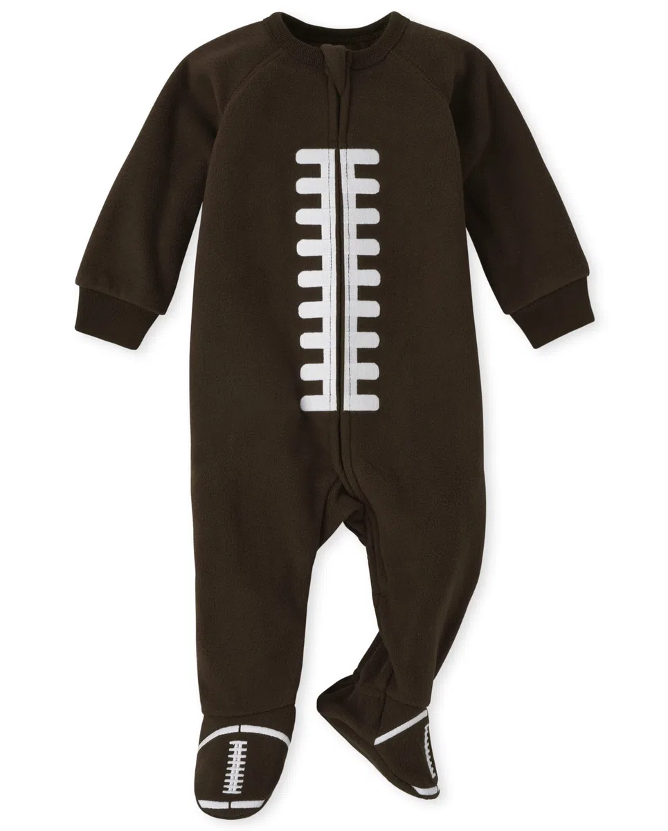 The Children's Place Pijama para bebé, niña y niño pequeño, manga larga, 100% algodón, cremallera frontal, pijama de una pieza con pie