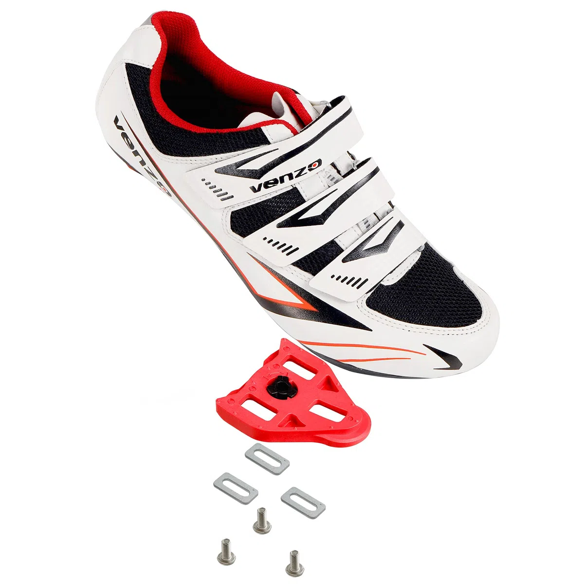 Venzo Bicycle - Zapatos de Ciclismo de Carretera para Hombre, Talla 3, Black