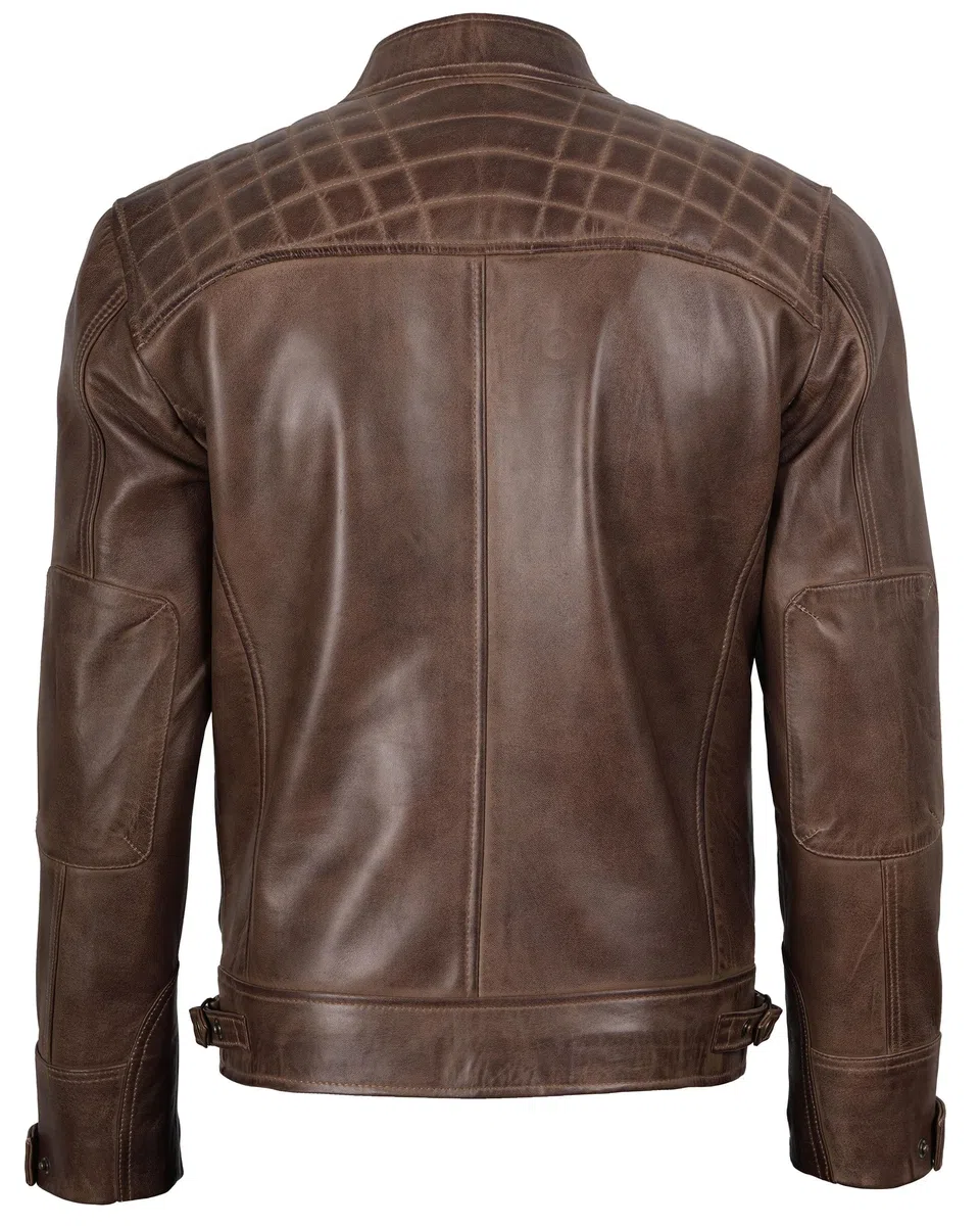 Brown Leather Jacket Men - Natural Distressed Leather Jackets for Men