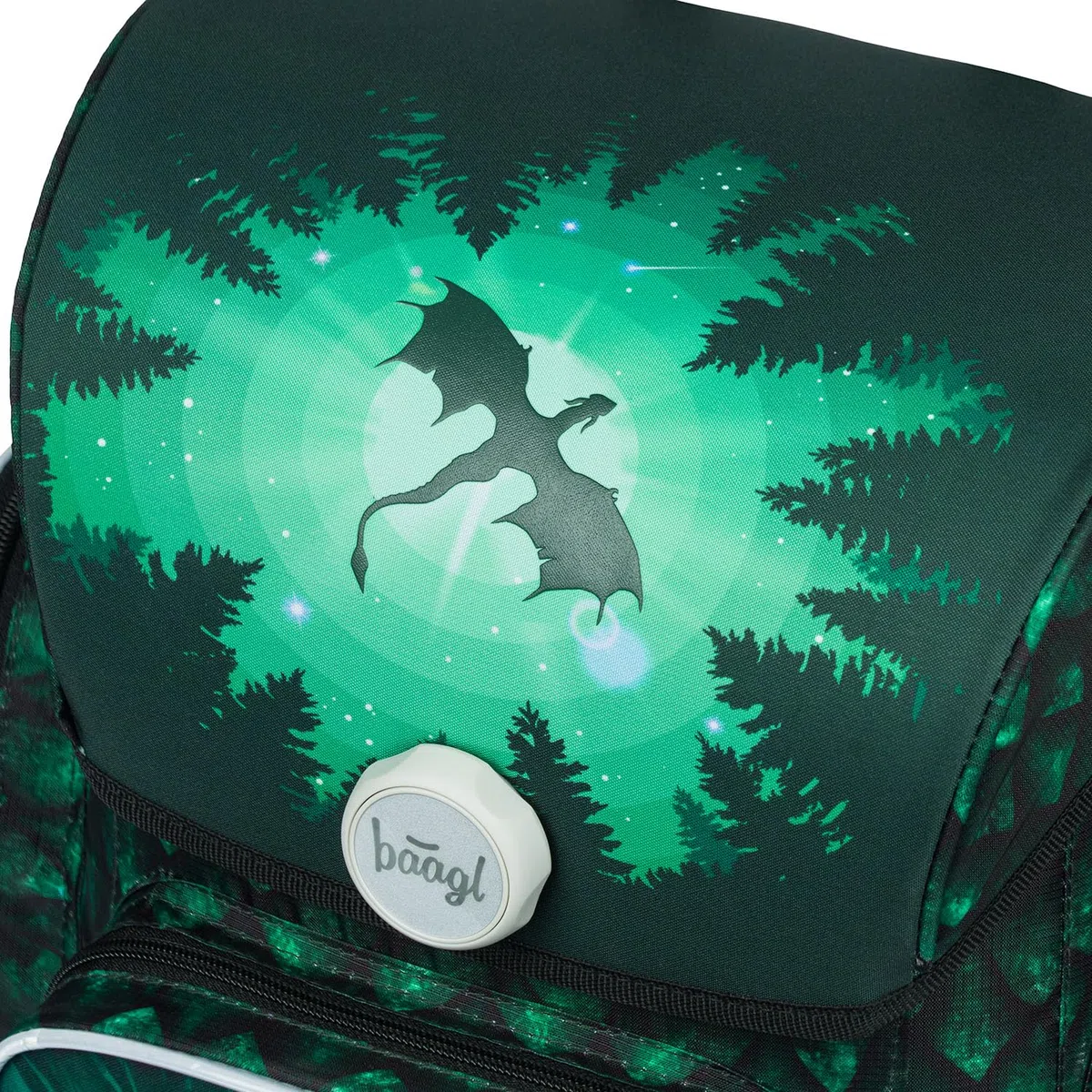 Baagl Mochila escolar para niños y niñas para 1ª clase (o 2ª clase), mochila escolar Ergo para niños y niñas, mochila escolar ligera con correa para el pecho, dragón, 39 x 27 x 17 cm, De moda