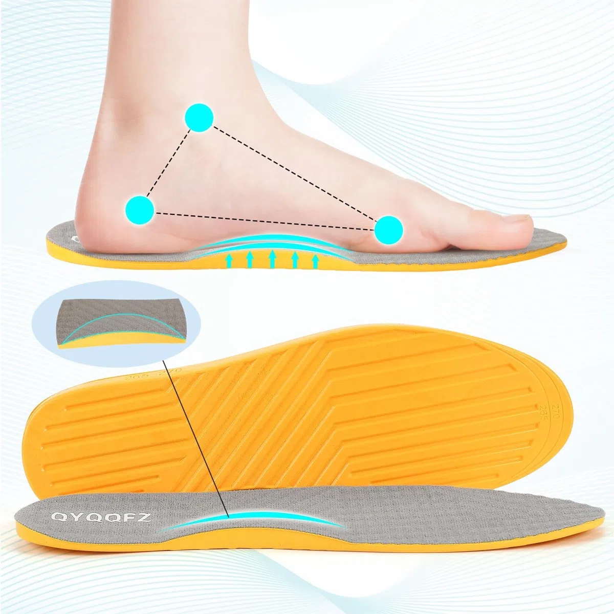 JXKWSY Plantilla ortopédica de corrección de piernas O/X 1 par, cuña de talón corrector de piernas, plantillas de supinación para mujeres y hombres inserciones de zapatos de alineación (tamaño: 9.6
