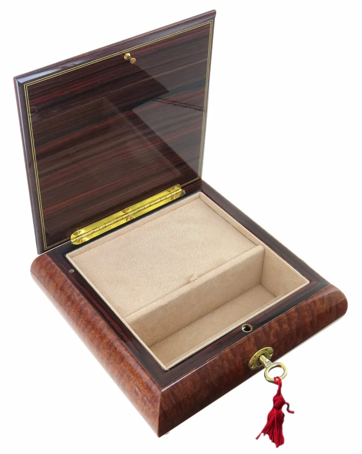 Joyero musical/caja de música para joyas de madera con marquetería conejo de Beatrix Potter y mecanismo musical de resorte de 18 notas - El vals de Amélie Poulain - Amélie (Yann Tiersen).