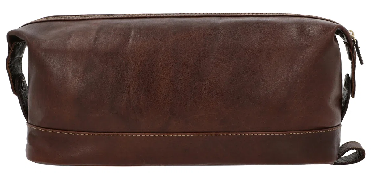 Gusti Anika - Neceser de piel, tamaño grande, para hombre y mujer, marrón, Talla única, Retro