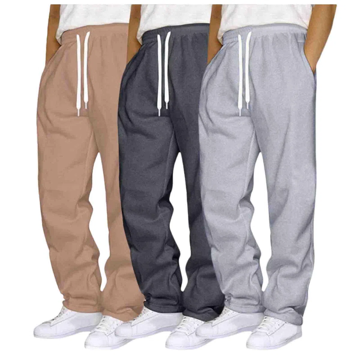 Pantalón Chandal Hombre Pantalónes Chandal Hombres Recto Largos Deporte Running Pantalóns Forrado con Felpa Cintura Elástica De Treino Gimnasio Chinos Jogger con Bolsillos