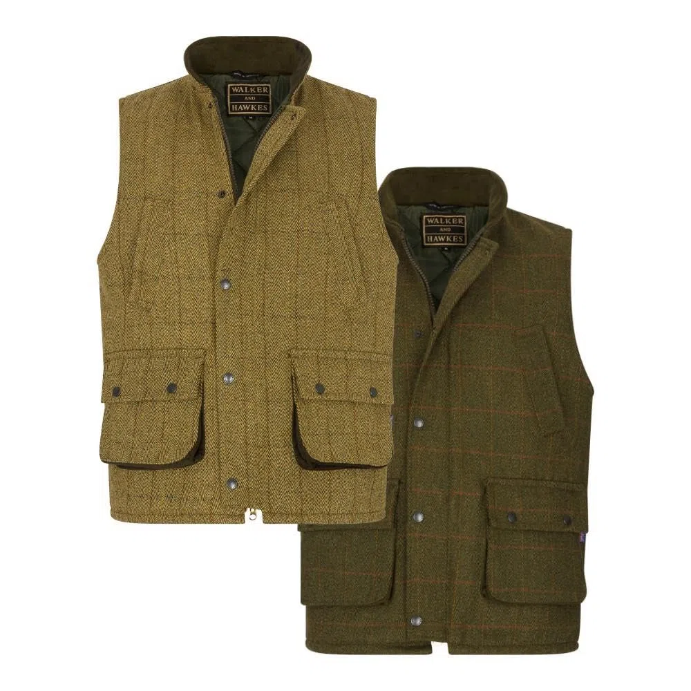 Walker and Hawkes - Barrington - Chaleco de Tweed para Hombre - Inspirado en la hípica y la Caza