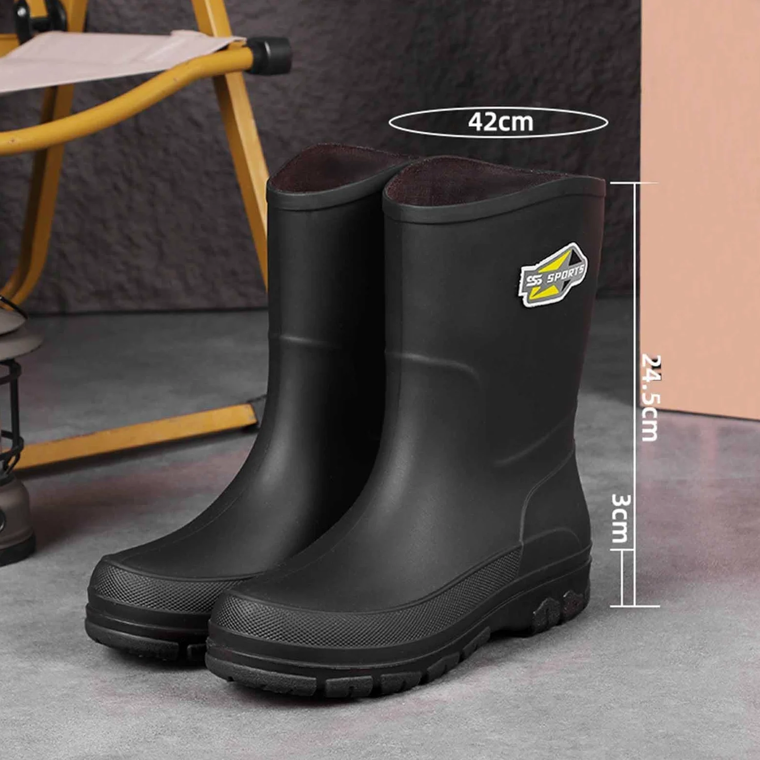 Botas de goma para mujer, botas de lluvia de media altura, botas de lluvia antideslizantes, botas de goma, botas de jardín, botas de lluvia, botines impermeables de goma, botas de lluvia para