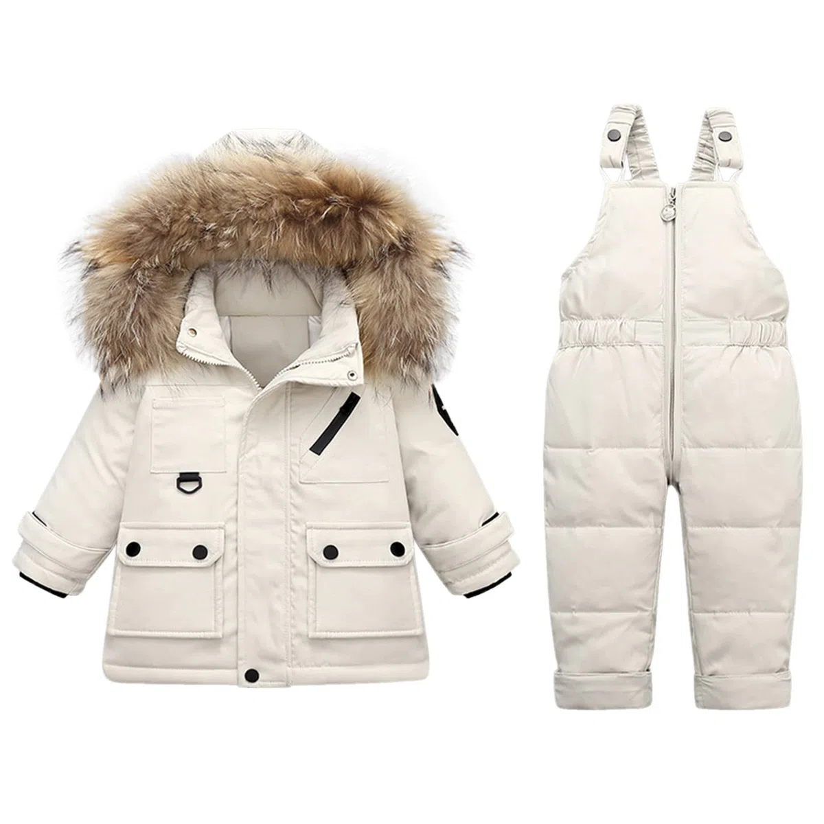 Conjuntos de mono de invierno para bebés y niños, abrigo grueso y cálido con capucha, conjunto de mono para la nieve Overol Dama