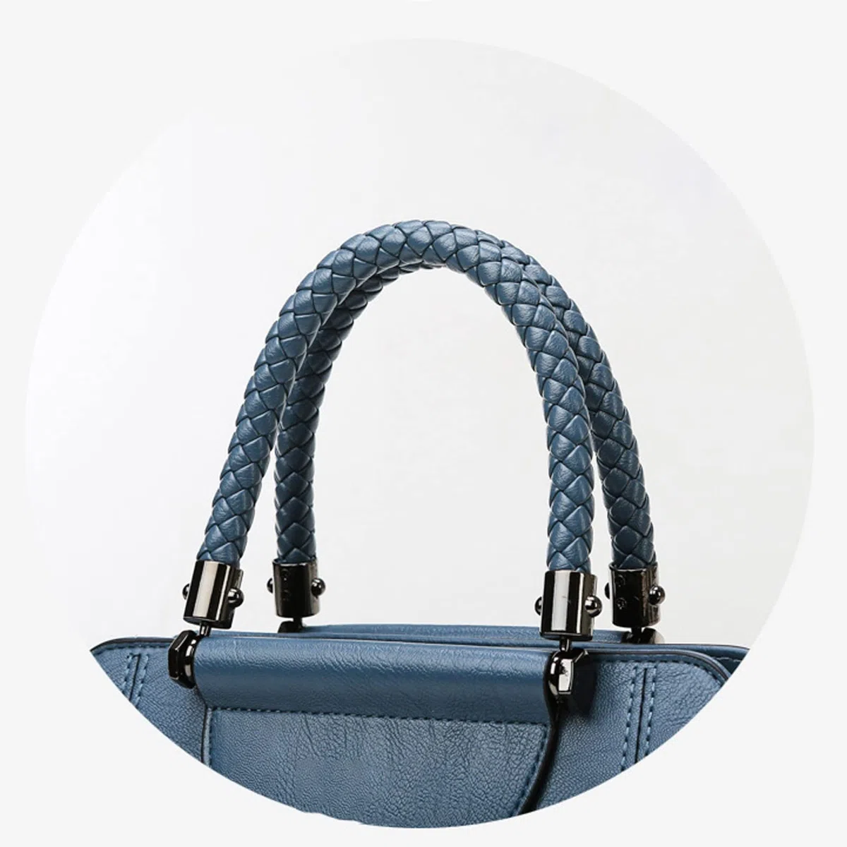 DieffematicDJB Bolso Mujer Bolsos de Cuero Bolsos de Mujer, Hilo Bordado Bolso Multicapa de múltiples Capas, Bolso de Mensajero de Cuero Suave de Gran Capacidad para Mujer (Color : Blue)