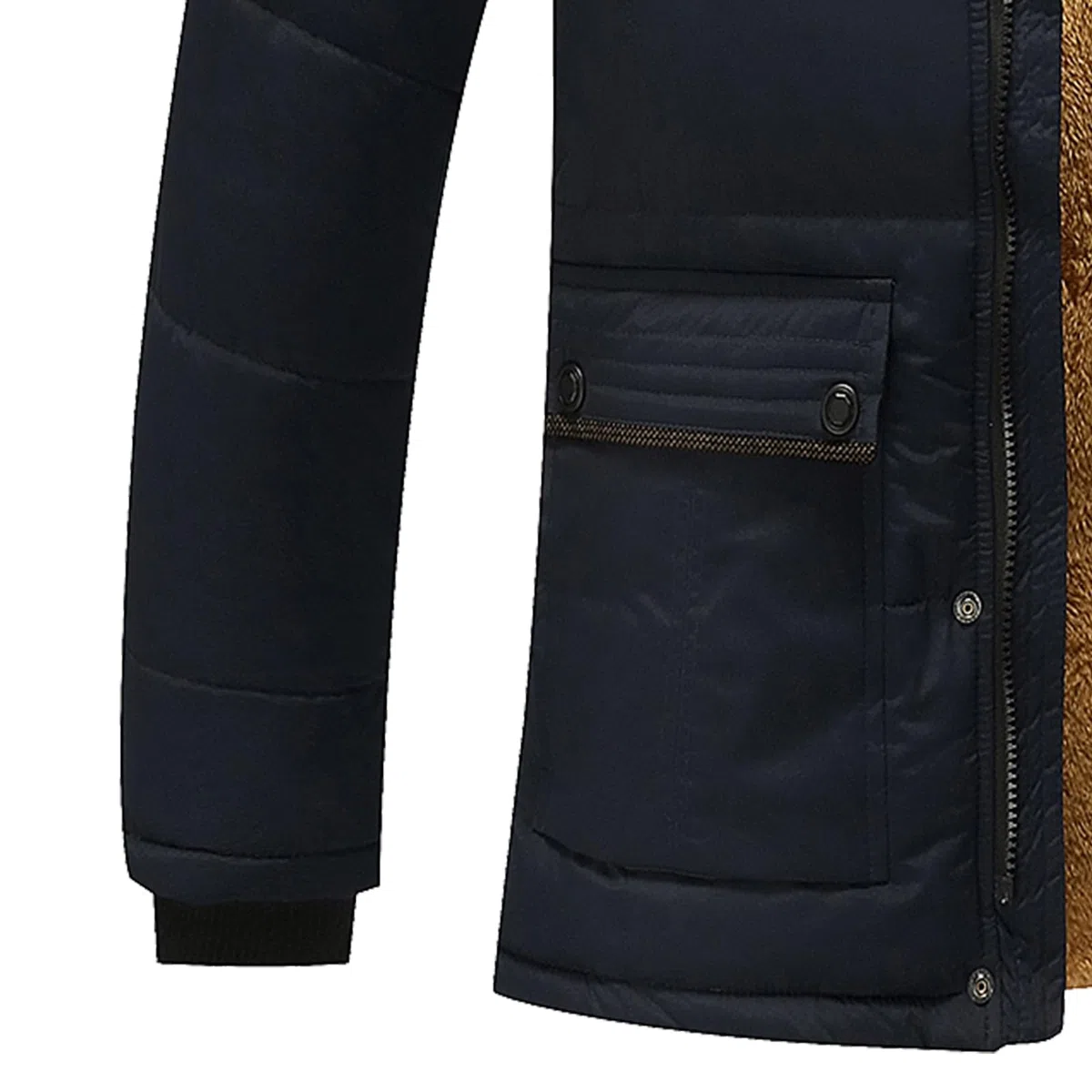 amropi Abrigo para Hombre Parka Forro Polar Chaqueta con Capucha Invierno Cálida Cazadora