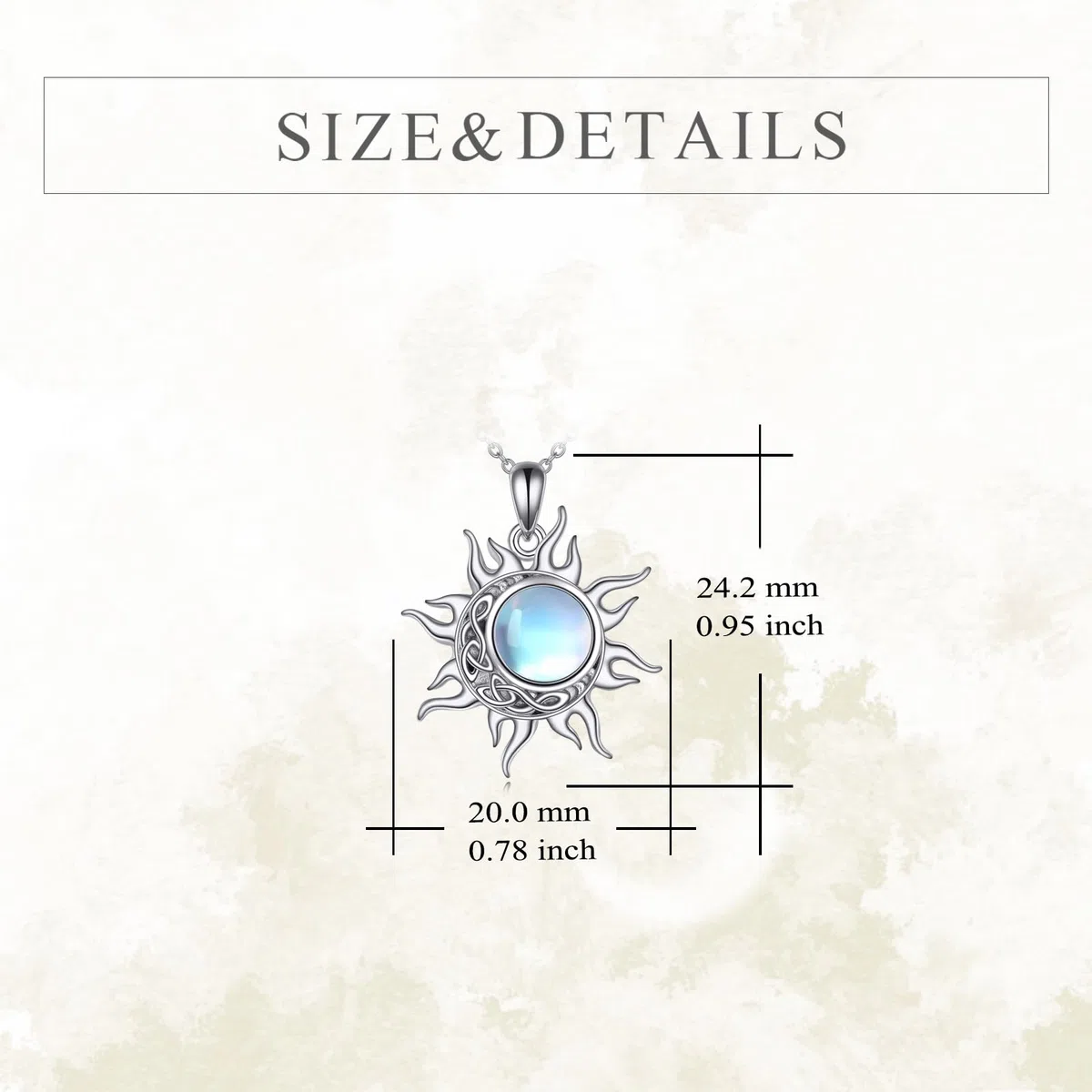 YFN Cadena de plata de ley y luna con colgante de sol y luna, joya de bruja para mujer, regalos para amantes de la naturaleza, Normal, Plata esterlina, No es una piedra preciosa