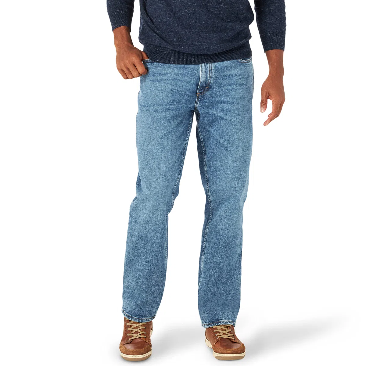 Lee Legendary Pantalones Vaqueros para Hombre, Corte Holgado y Rectos, Azul Verdadero, 42W x 34L