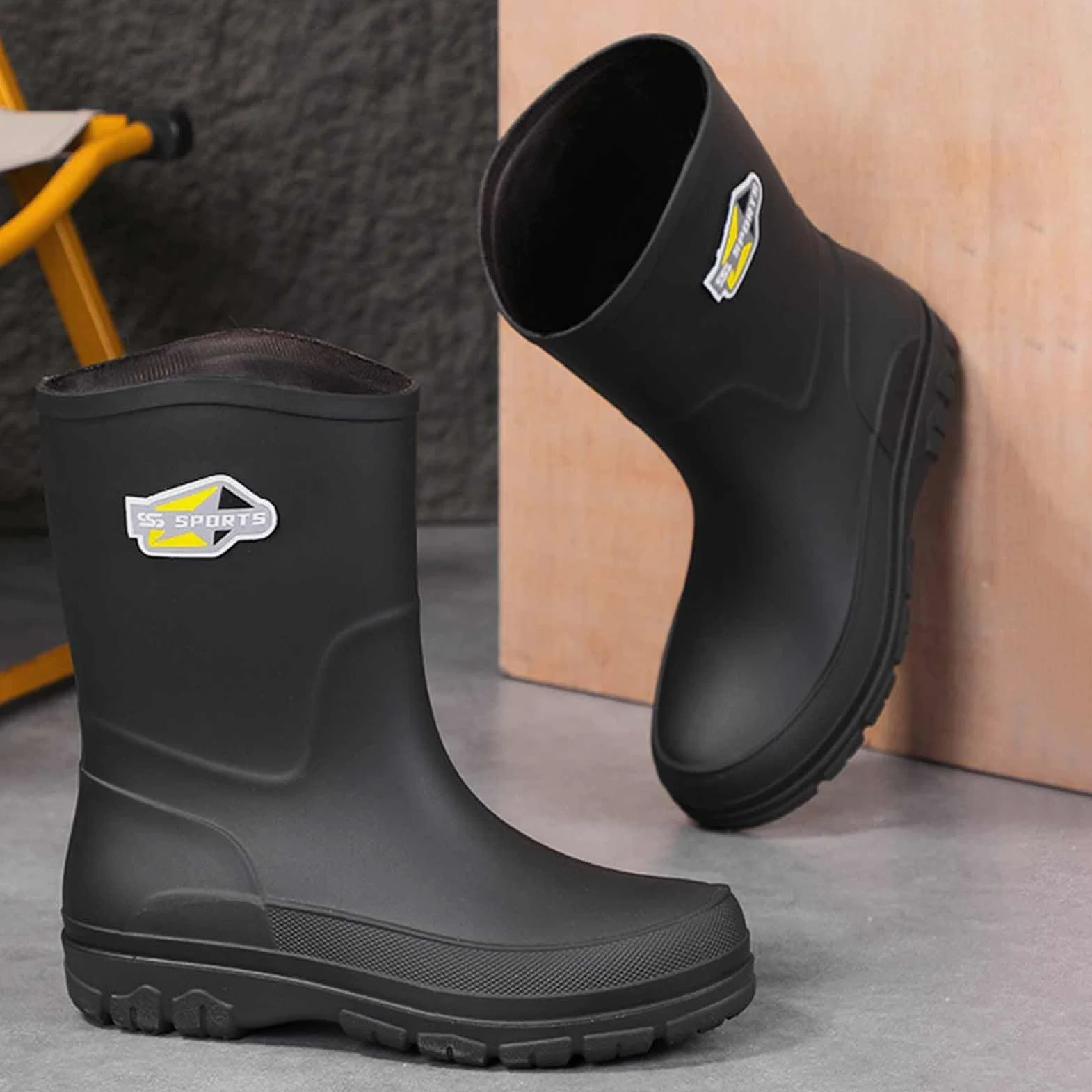 Botas de goma para mujer, botas de lluvia de media altura, botas de lluvia antideslizantes, botas de goma, botas de jardín, botas de lluvia, botines impermeables de goma, botas de lluvia para