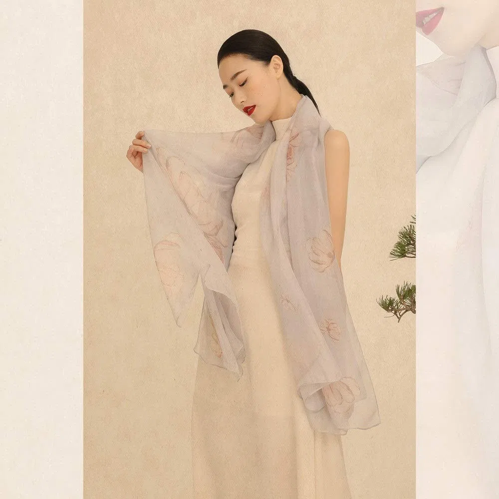 Pañuelos cuadrados de satén, Bufanda de cuello cuadrado, chal ligero seda satinada suave. Mujer Estampado floral Multi