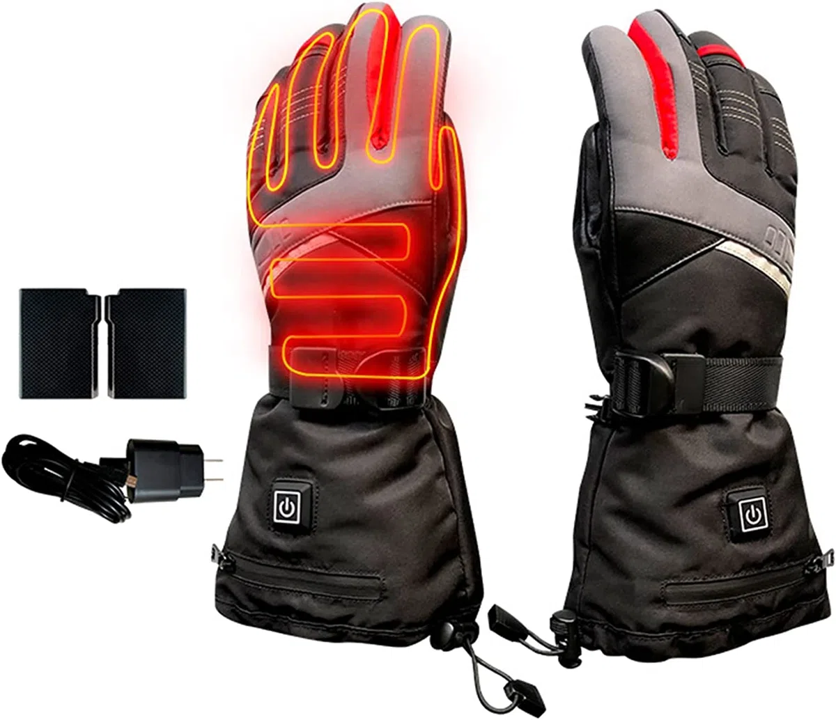 CHEWYNP Guantes térmicos con batería eléctrica para Hombres y Mujeres, Guante Calentador de Manos con batería para Interiores al Aire Libre para Escalar Senderismo Ciclismo, Guantes térmic