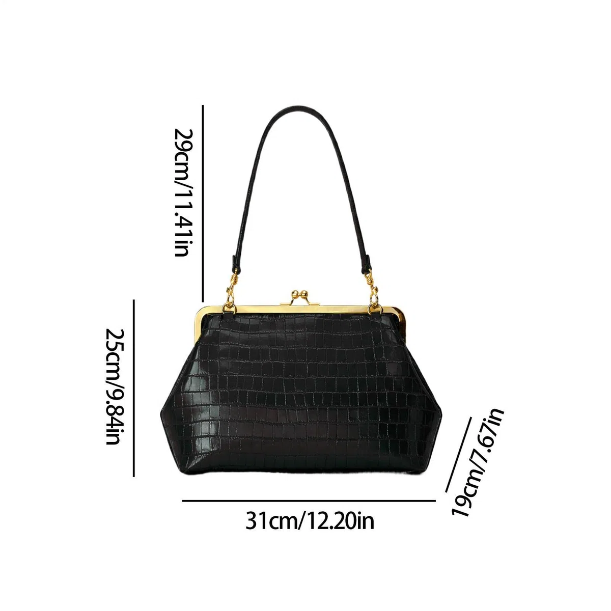 Bolso espacioso Kiss-Lock | Bolso de mano de piel sintética | Bolso de hombro | para mujer, adecuado para la escuela, trabajo, compras, viajes diarios, escapadas de fin de semana, viajes cortos y