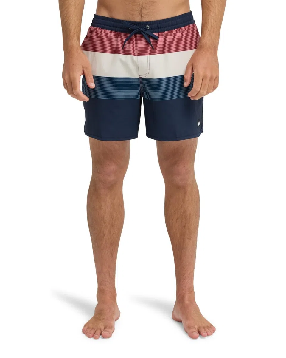 Quiksilver Stretch Scallop Volley 16" - Short de Natación - Hombre - Azul.