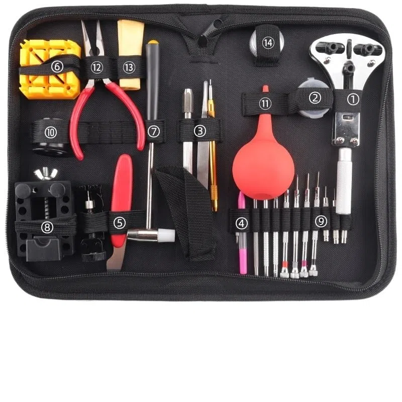 Kit de extracción de relojes, juego de herramientas de reparación de relojes, desmontaje y ajuste, interceptor de reloj, cambio de batería, desmontaje de la cubierta trasera, herramienta de