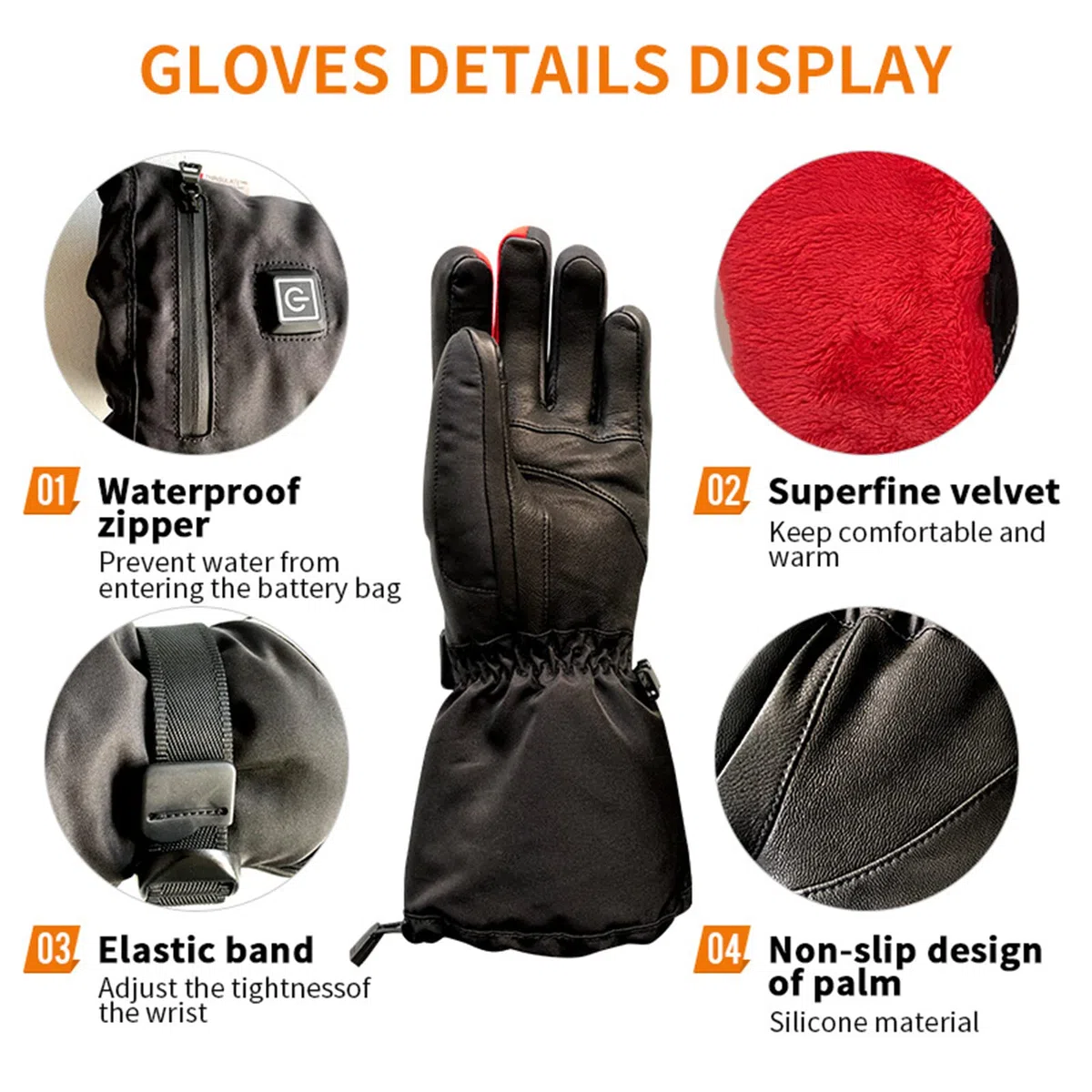 CHEWYNP Guantes térmicos con batería eléctrica para Hombres y Mujeres, Guante Calentador de Manos con batería para Interiores al Aire Libre para Escalar Senderismo Ciclismo, Guantes térmic