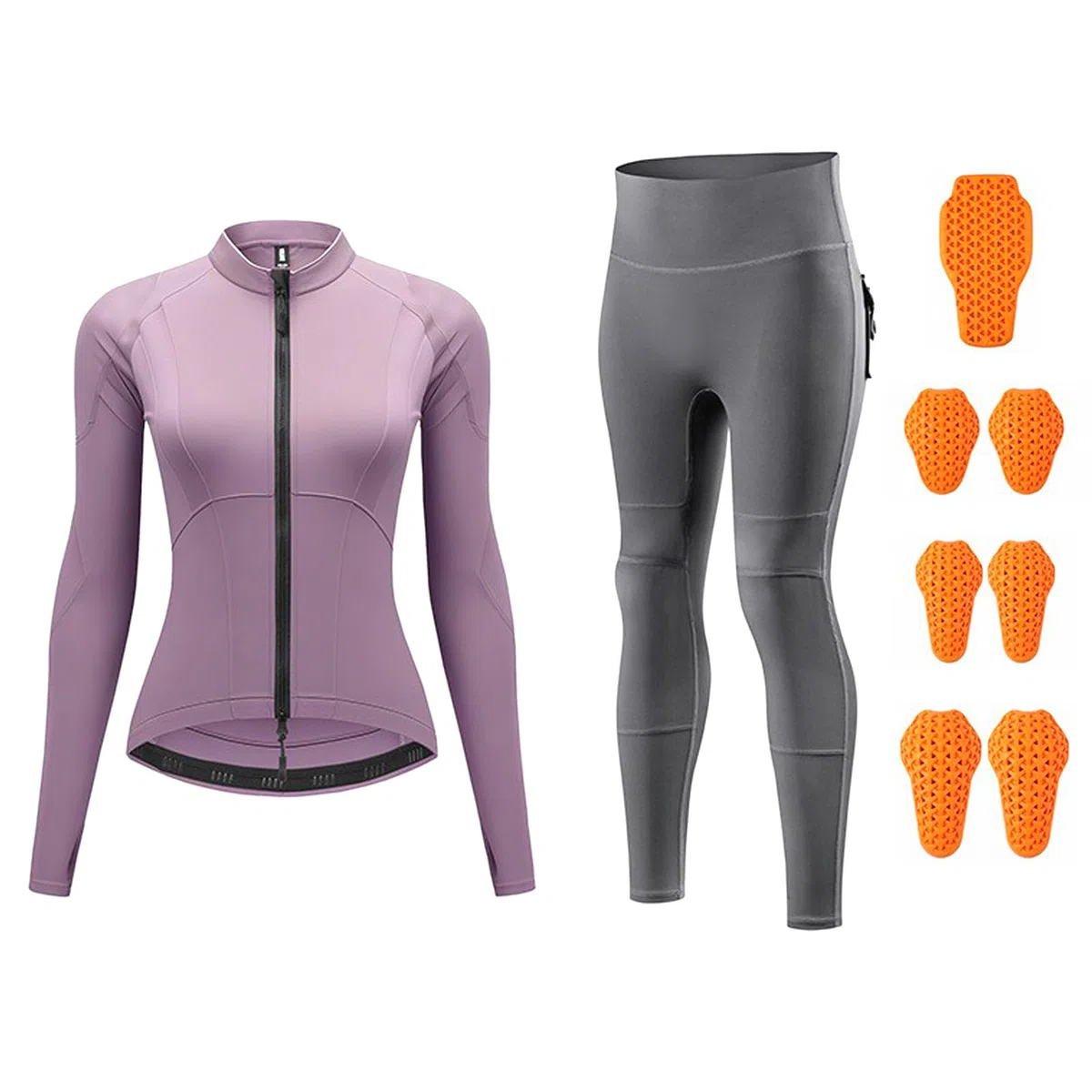 Ropa Protectora de Moto para Mujer, Conjunto elástico 2 Piezas | Manga larga y pantalón de talle alto crean un perfil estilizado que se integra fácilmente con botas y accesorios de conducció