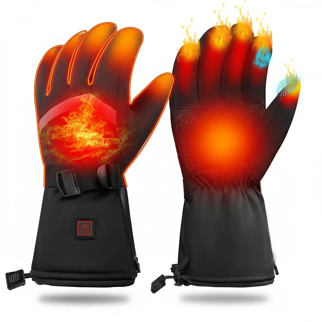 Guantes Calefactables para Hombre y Mujer, Guantes Térmicos con Batería Recargable 7.4V 3000mAh, Impermeables y Táctiles, para Moto, Esquí, Senderismo, Ciclismo, Caza - Talla M/L/XL