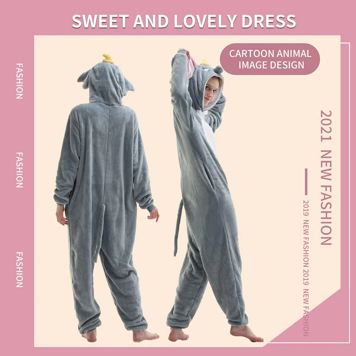 COSUSKET Snug Fit Unisex Adult Onesie Pajamas, Flannel Cosplay Animal One Piece Halloween Costume Sleepwear Homewear