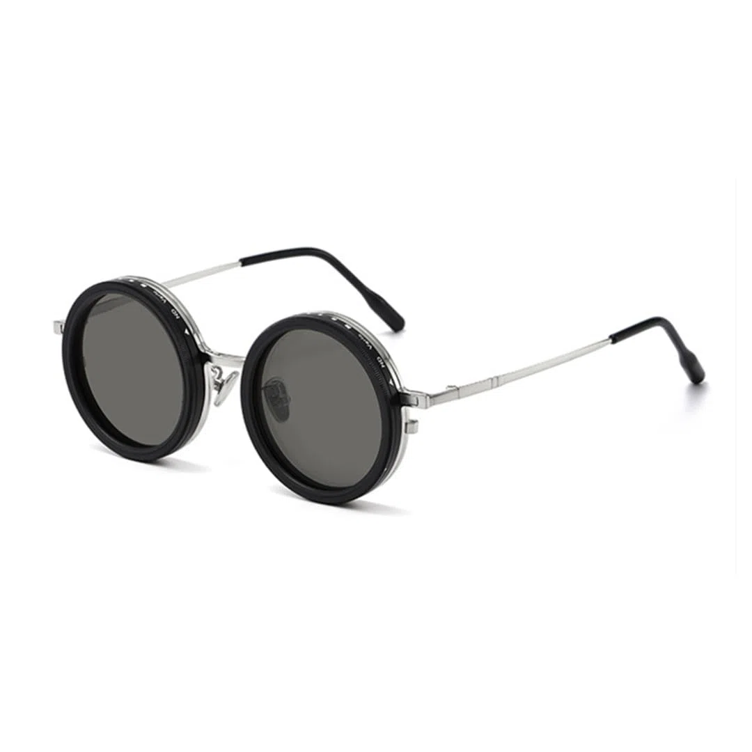 Gafas de sol redondas giratorias ajustables que cambian de color, polarizadas a la moda, UV400, anti-ultravioleta