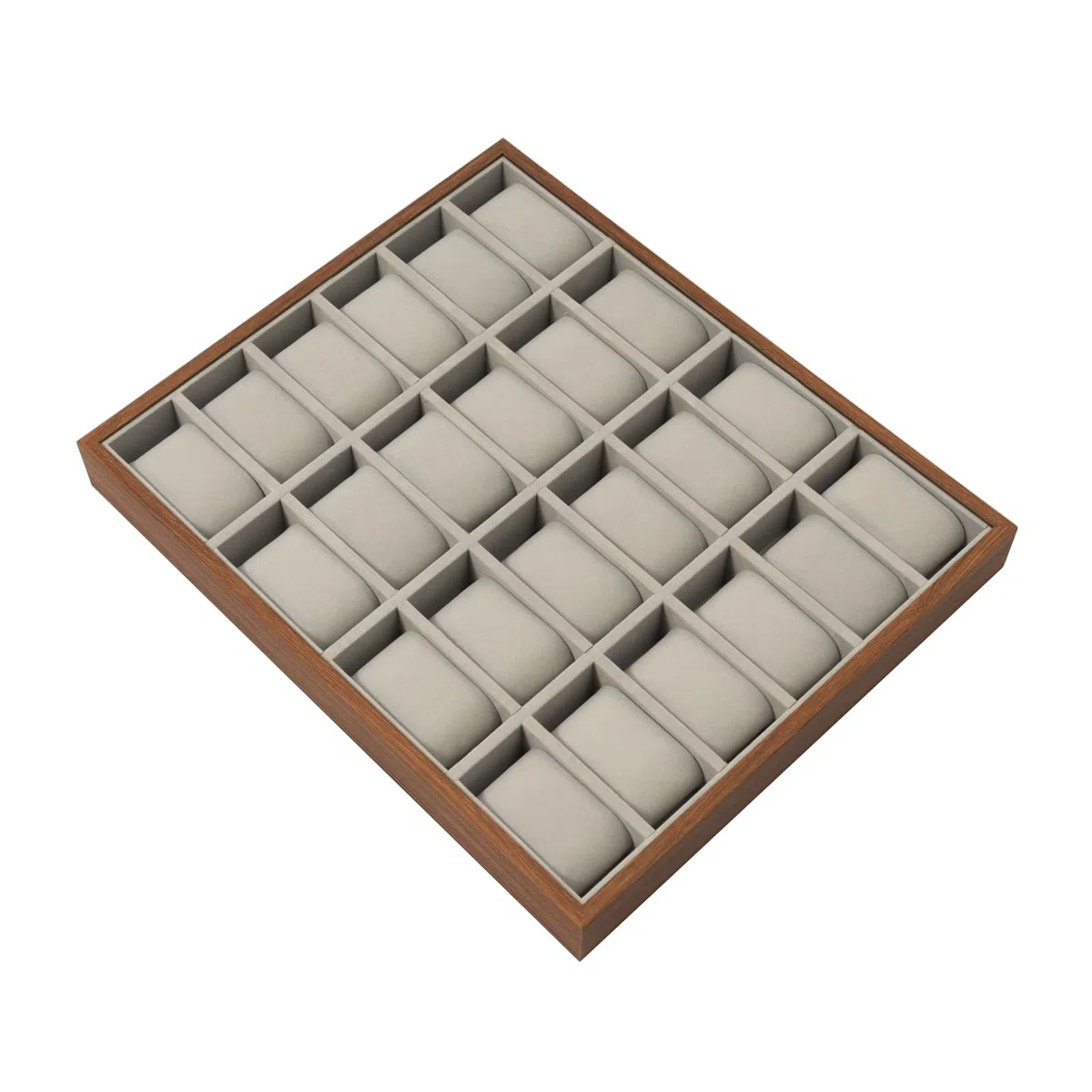 Caja de reloj con 24 compartimentos, caja de almacenamiento para joyas, organizador de almacenamiento, bandeja de madera, caja de exhibición de madera, para uso personal, exhibiciones de