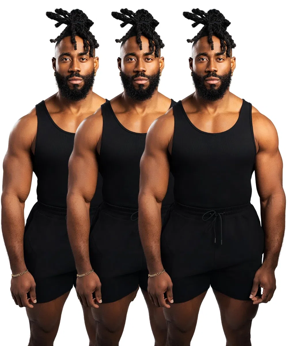 Ekkovision Beaters - Camiseta sin mangas para hombre, mezcla de algodón y elastano, tela acanalada cómoda y duradera, elige una talla más grande