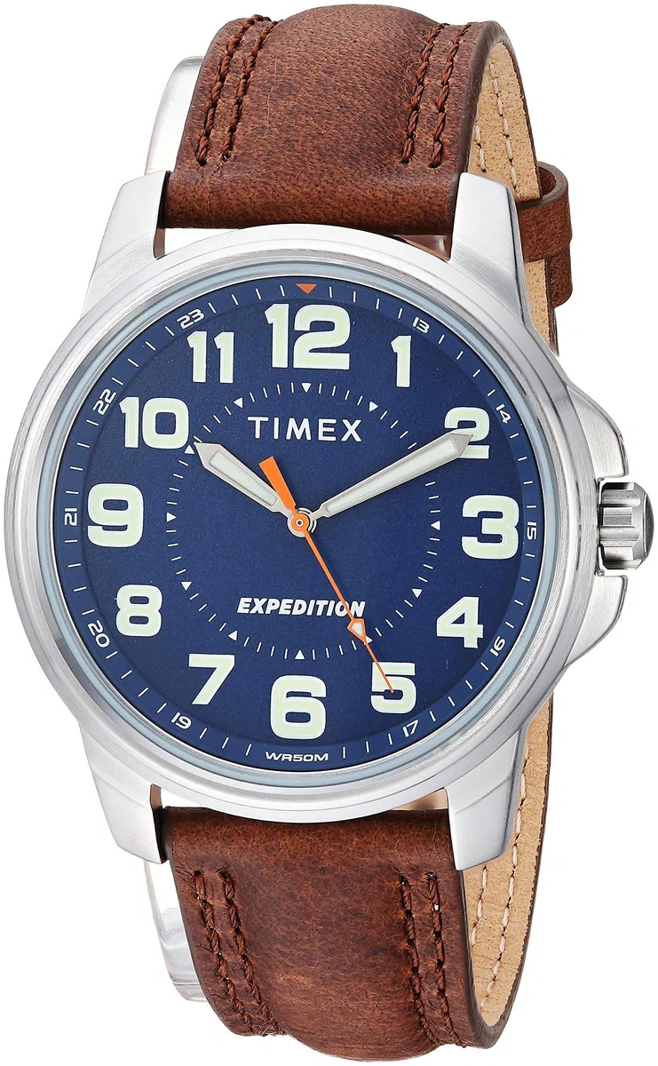 Timex Reloj de Cuarzo para Hombre T40091, Marrón/Azul, 40 mm, Expedición