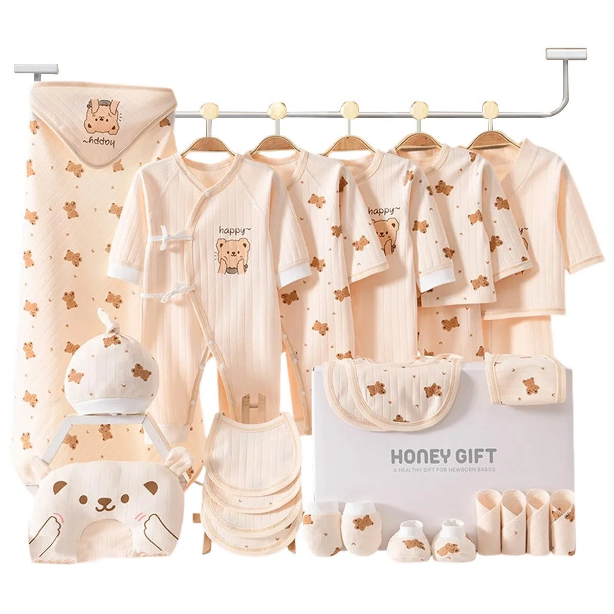 Conjunto de ropa para niños, ropa linda de algodón, suave y transpirable, unisex, para casa, ducha, mamá, cumpleaños, registro de fotografía