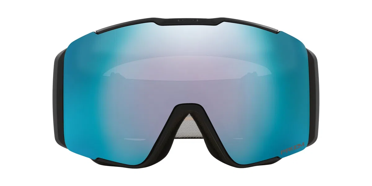 Oakley Line Miner Pro - Gafas de nieve con ajuste de puente bajo, correa negra mate con lente de iridio Prizm Snow Sapphire Iridium, grande