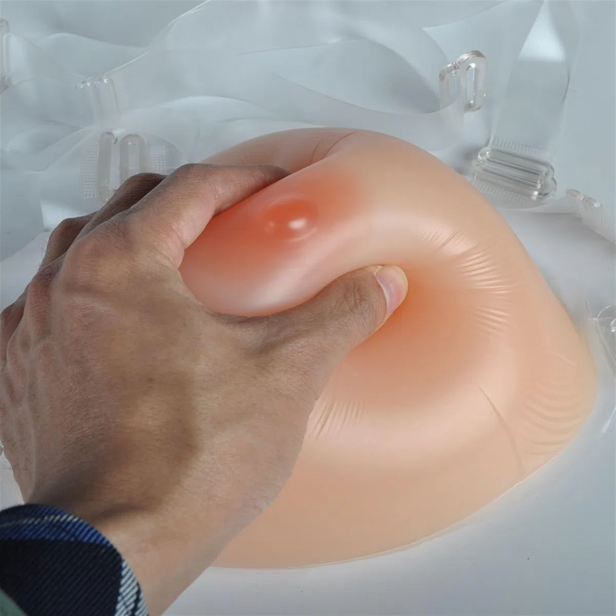 ALKANI Prótesis Artificial de Silicona de un Solo Tirante para el Pecho Derecho e Izquierdo con Tirante Ajustable Adecuado para Pacientes con mastectomía (Color : Skin, Size : 6XL)