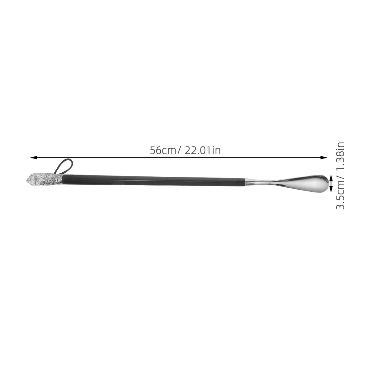 Ipetboom Calzador Metálico de Mango Largo 56 Cm Cabeza de Pato Calzador para Personas Mayores y Embarazadas Herramienta Auxiliar para Botas y Zapatos Color Marrón Claro para Uso Cómodo