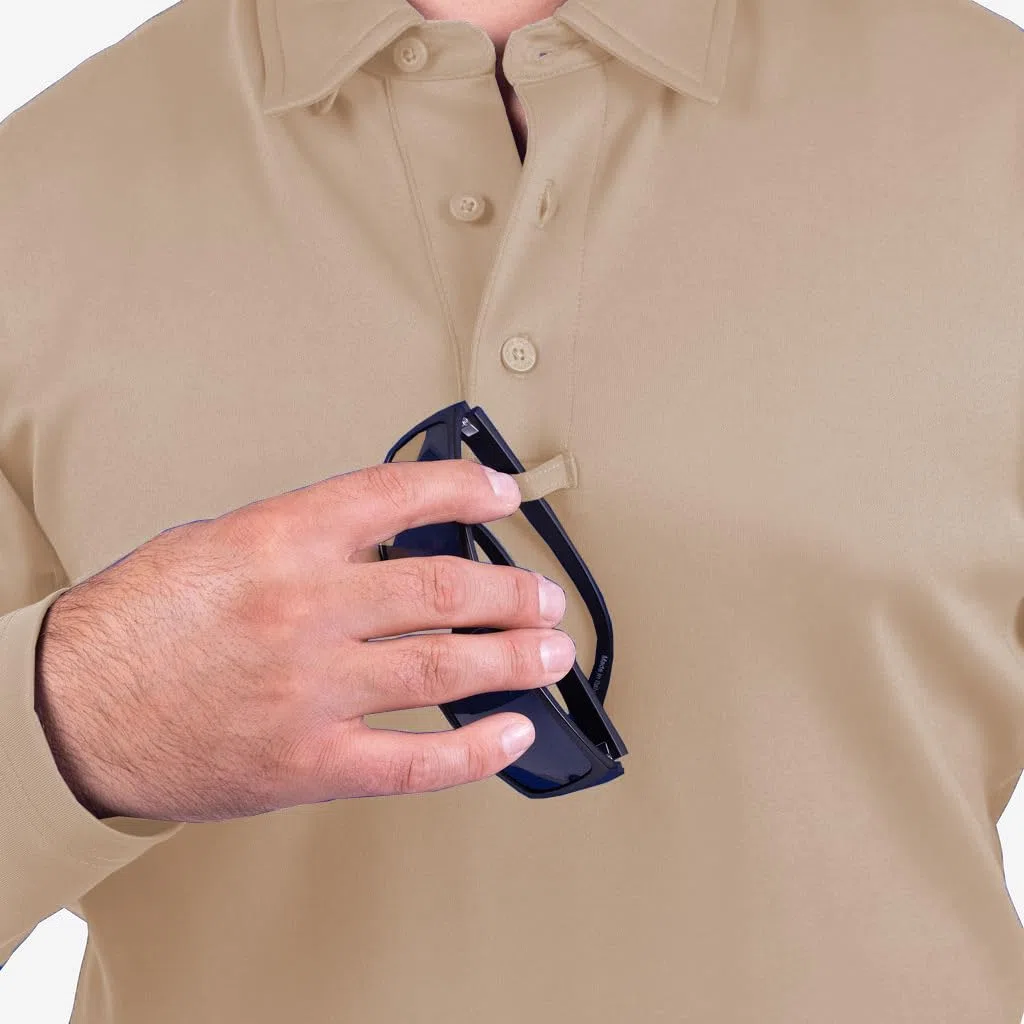 Propper I.C.E. Polo de Manga Larga, Hombre, F5315, Bronceado Plateado, Extra-Large