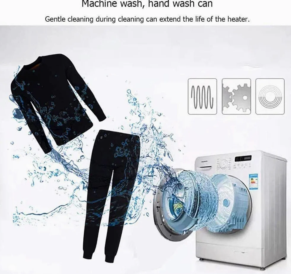 Ropa Interior Térmica con Calefacción Eléctrica USB con 12 Zonas De Calefacción 28 Imán Ropa Interior Térmica De Energía Móvil para Esquiar Y Acampar En Invierno,Top Negro Masculino,XXL